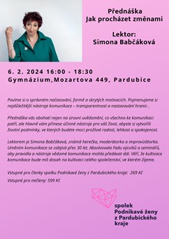 Simona Babčáková - přednáška Jak procházet změnami