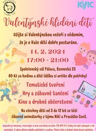 Valentýnské hlídání dětí s tvořením a animačním programem