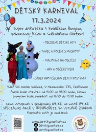 Dětský karneval - diskotéka s Bingem, Elsou a Olafem