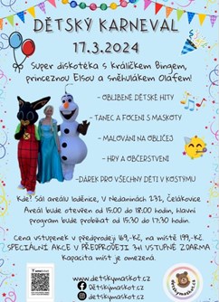 Dětský karneval - diskotéka s Bingem, Elsou a Olafem