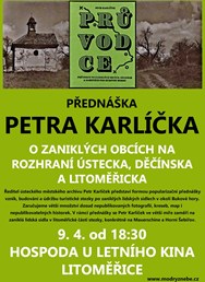 Zaniklé obce - přednáška Petra Karlíčka