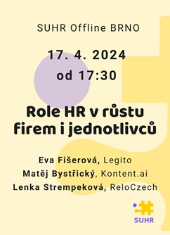 SUHR Offline Brno: Role HR v růstu firem i jednotlivců