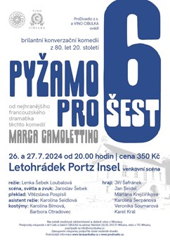 Pyžamo pro šest, divadelní komedie, venkovní scéna
