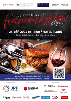Degustační menu ve francouzském stylu na hotelu Flora