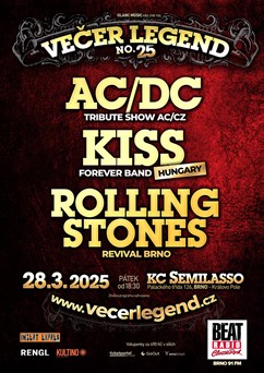 Večer legend 25 - tribute bandy AC/DC, KISS a Rolling Stones