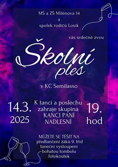 Školní ples ZŠ a MŠ Milénova 2025