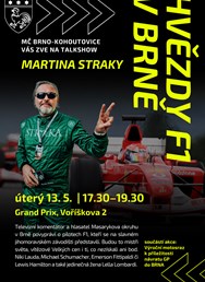 Hvězdy F1 v Brně - talkshow Martina Straky