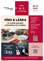 Zahradní ochutnávka vín VÍNO & LÁSKA