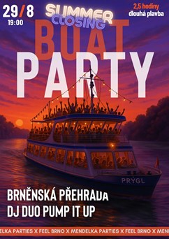 Boat party vol. 4: Summer closing party x Brněnská přehrada 