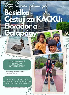 Besídka Cestuji za KAČKU: Ekvádor a Galapágy