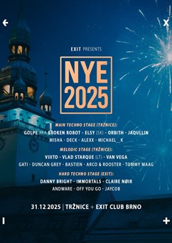 EXIT presents: NYE 2025 [Tržnice + Exit]