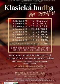 Klasická hudba na zámku 2025/2026 - PŘEDPLATNÉ