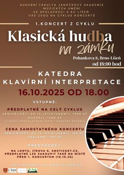 Klasická hudba na zámku - říjen(Katedra klavírní interpretace)