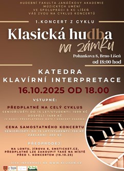 Klasická hudba na zámku - říjen(Katedra klavírní interpretace)