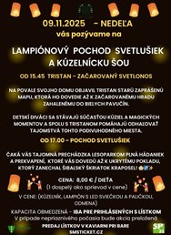 Lampiónový pochod svetlušiek a kúzelník TRISTAN Lampiónový pochod svetlušiek a kúzelník TRISTAN