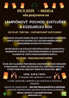 Lampiónový pochod svetlušiek a kúzelník TRISTAN