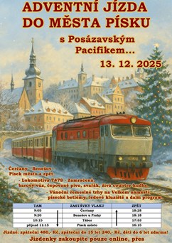 Adventní jízda do města Písku s Posázavským Pacifikem