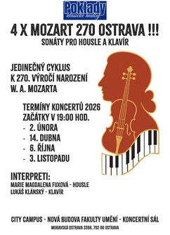 4 x Mozart 270 Ostrava!!! Mozart-sonáty pro housle a klavír