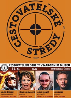 Cestovatelské středy v NM: Špalek, Bohdalová, Szántó, Tuna