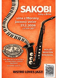 Jazzový večer se Sakobi, tóny z Brna, vína z Moravy