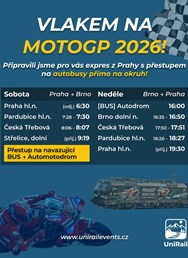 Zvláštním vlakem na MotoGP 2026