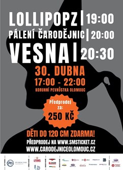 Pálení čarodějnic s Lollipopz a kapelou Vesna