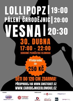 Pálení čarodějnic s Lollipopz a kapelou Vesna