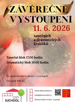 Závěrečné vystoupení tanečních a dramatických kroužků