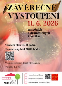 Závěrečné vystoupení tanečních a dramatických kroužků