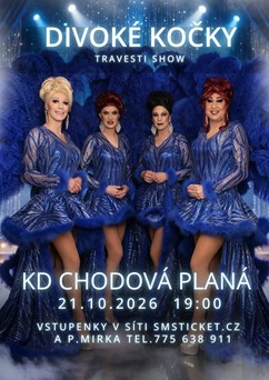 Travesti show Divoké kočky v KD Chodová Planá