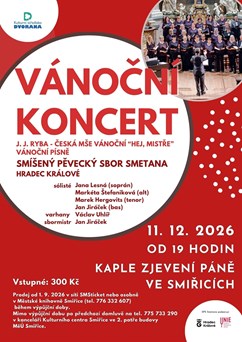 Vánoční koncert pěveckého sboru Smetana Hradec Králové