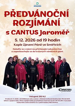 Předvánoční rozjímání s CANTUS Jaroměř