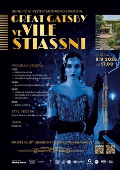 Benefiční večer Modrého hrocha Great Gatsby ve Vile Stiassni