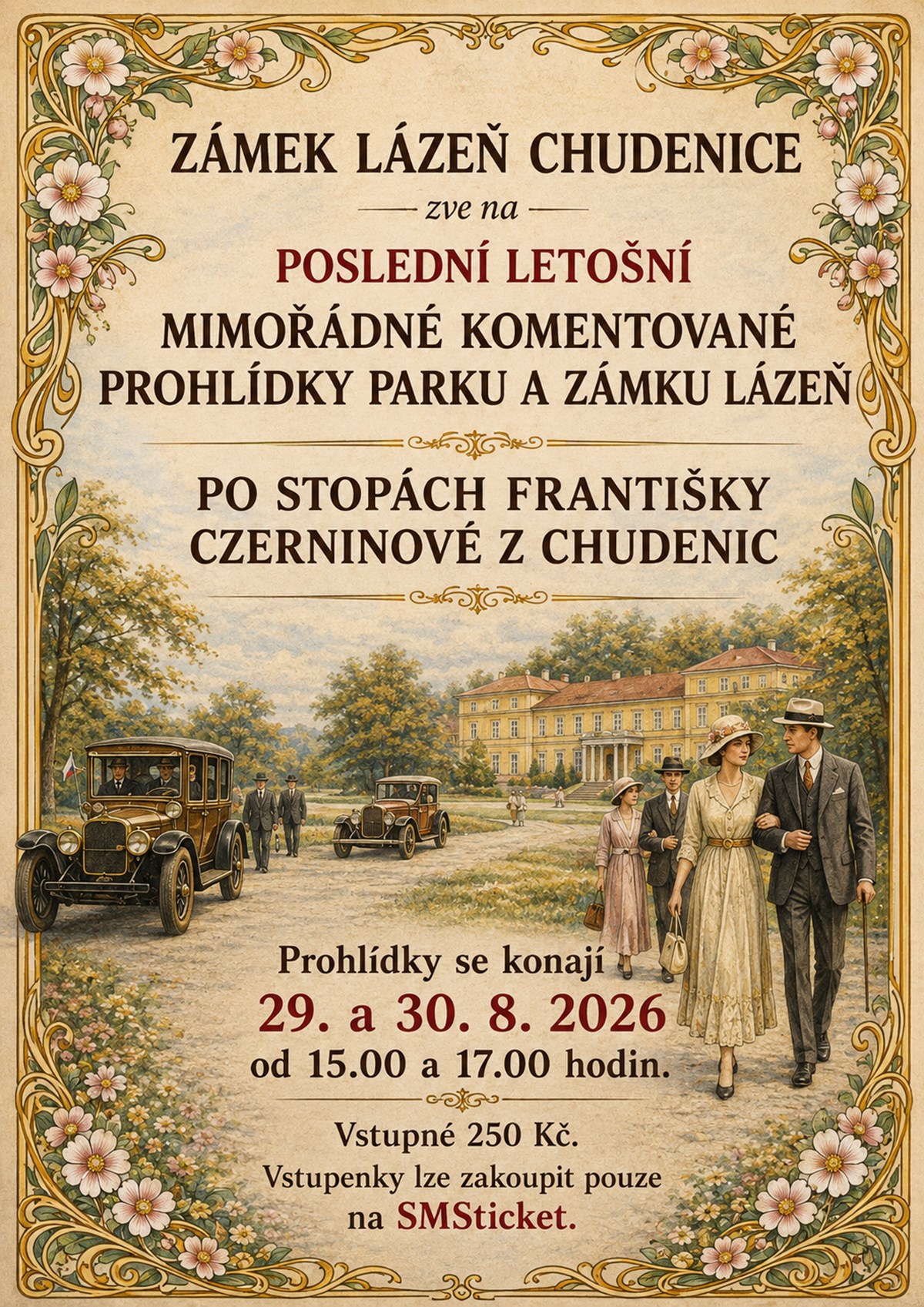 Poslední letošní komentované prohlídky parku a zámku Lázeň