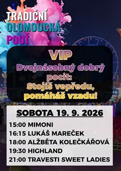 Tradiční olomoucká pouť - VIP vstupenka 19. 9. 2026