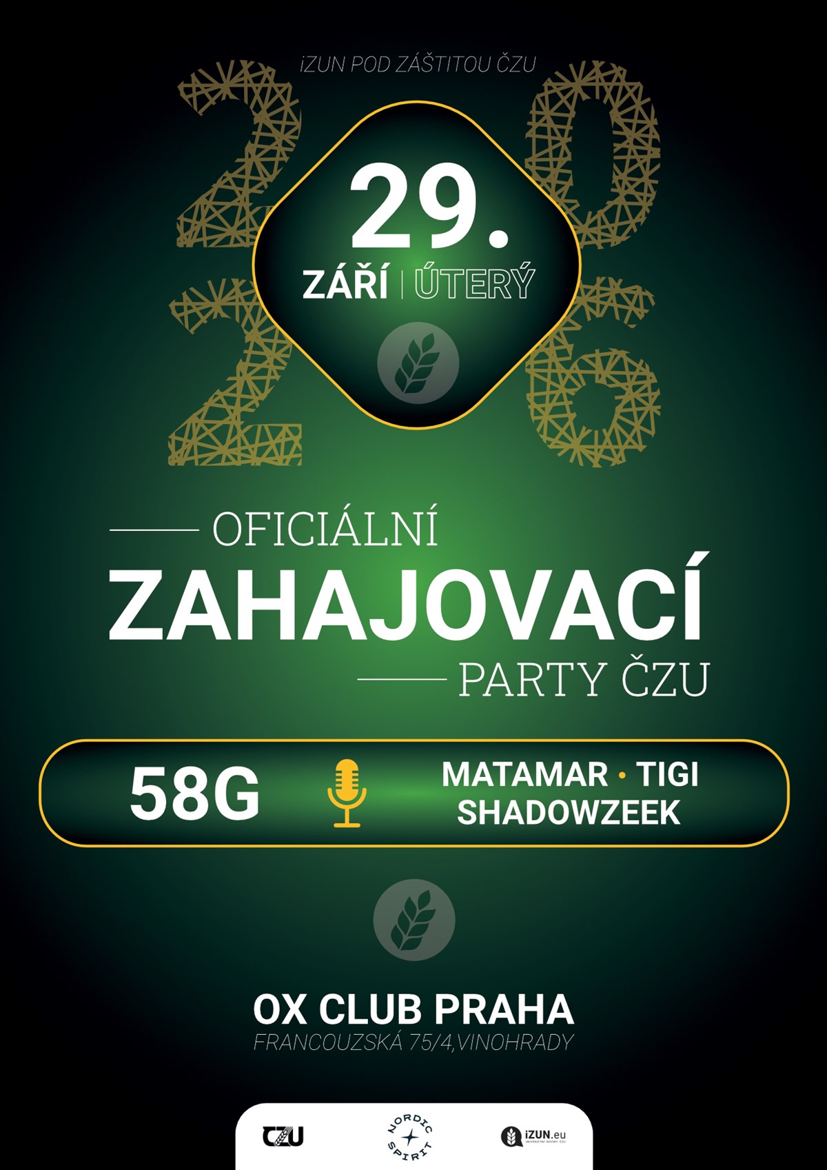Oficiální Zahajovací party ČZU 2026