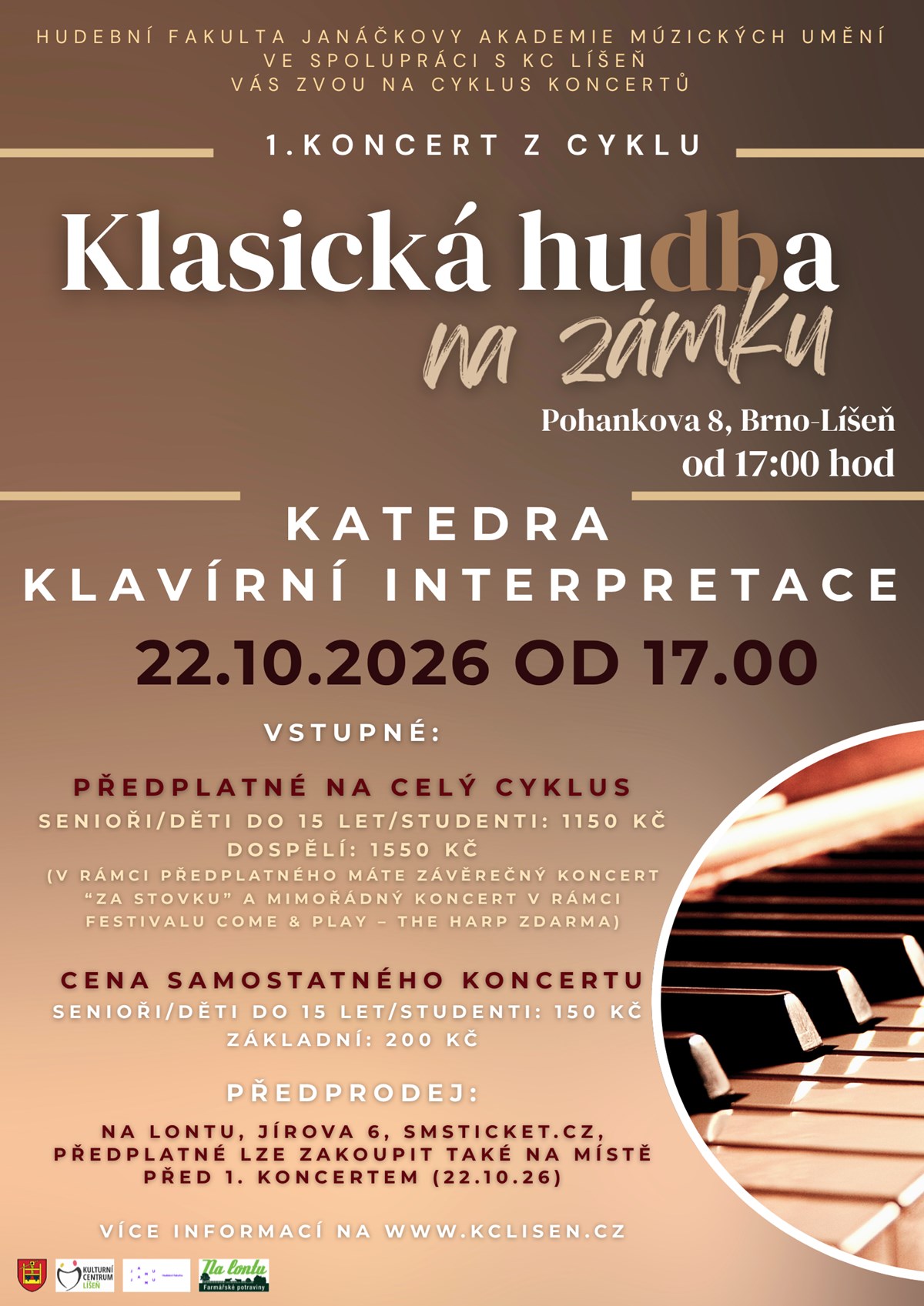 Klasická hudba na zámku: říjen-Katedra klavírní interpretace