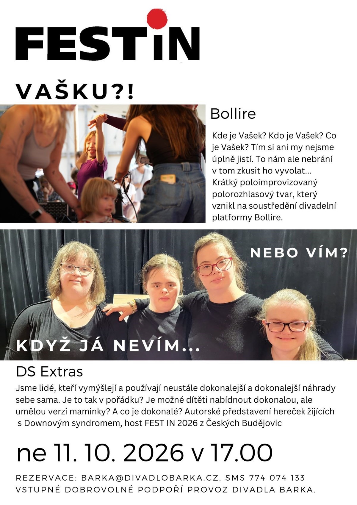 FEST IN 2026: Vašku?! + Když já nevím... Nebo vím?