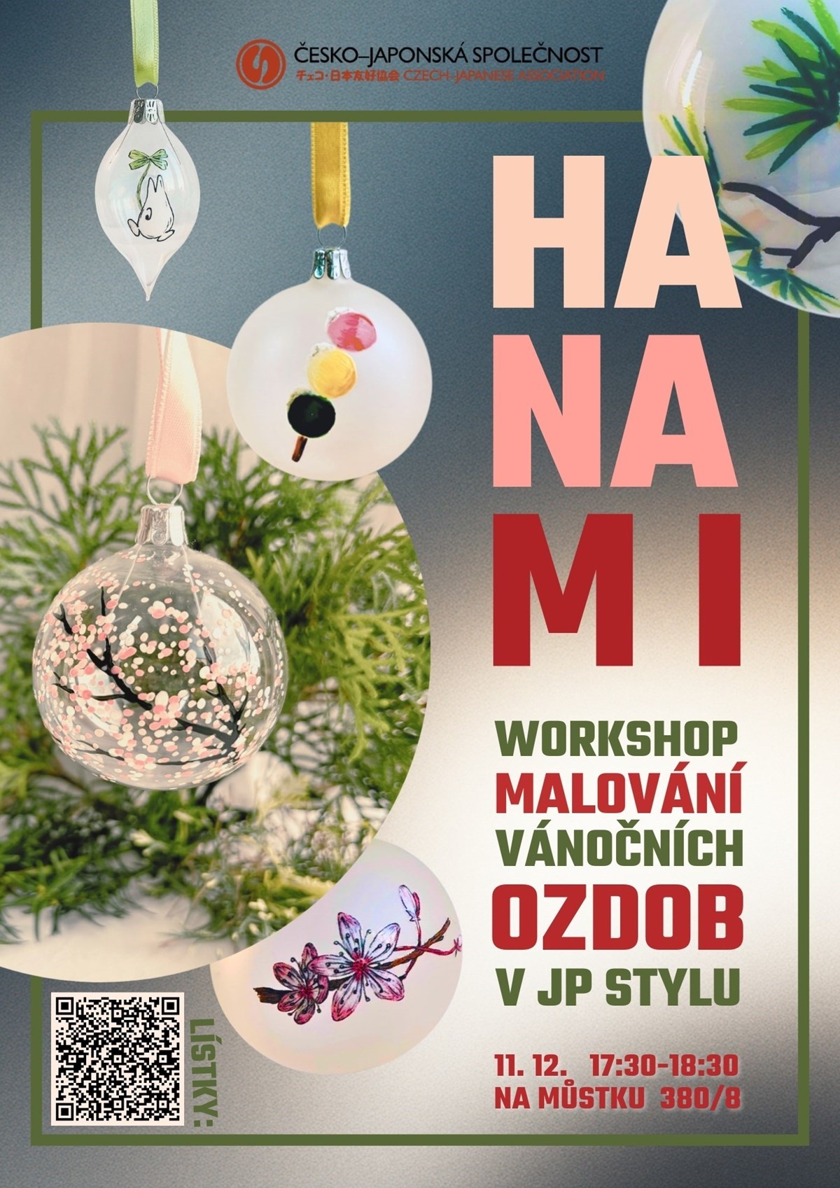 Workshop malování vánočních ozdob v japonském stylu