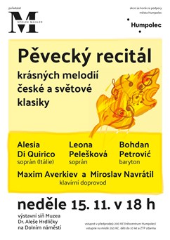 Pěvecký recitál krásných melodií české a světové klasiky