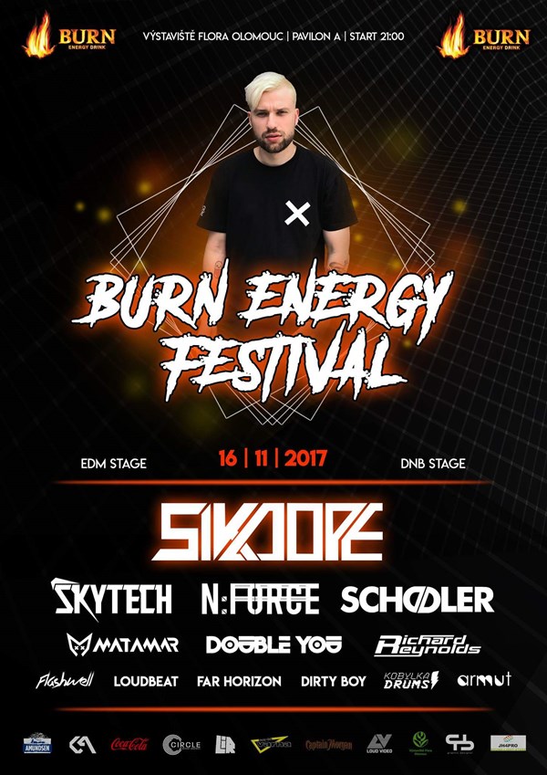 BURN Energy festival Výstaviště Flóra, pavilón A Olomouc vstupenky