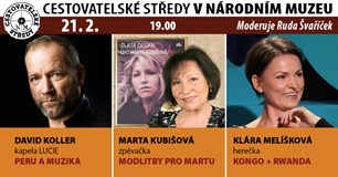 Cestovatelské středy v NM: Koller, Kubišová, Melíšková 