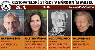 Cestovatelské středy v NM: Vopěnka, Huptych, Neckář 