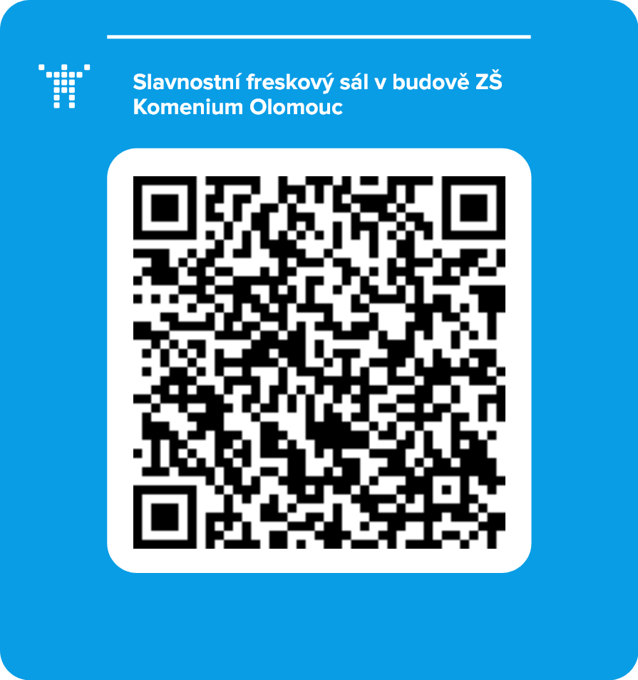 Slavnostní freskový sál v budově ZŠ Komenium Olomouc