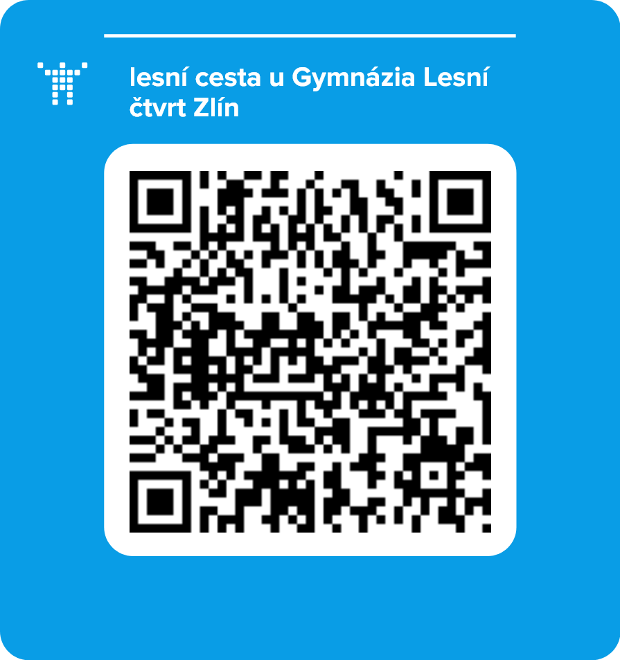 lesní cesta u Gymnázia Lesní čtvrt Zlín